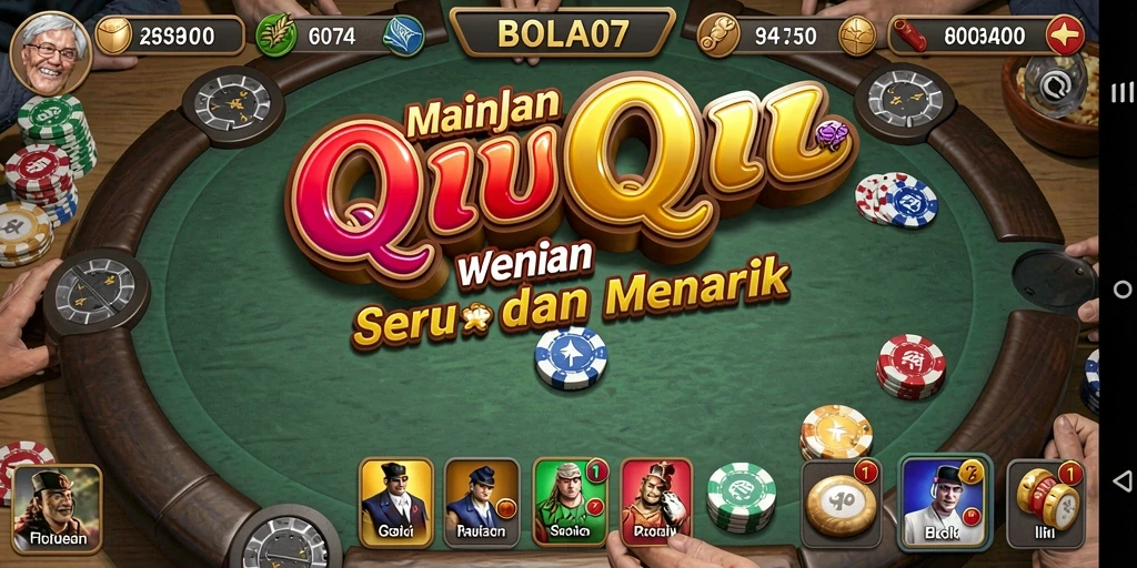 Tangkapan layar gameplay seru BOLA07 yang menampilkan aksi QiuQiu.