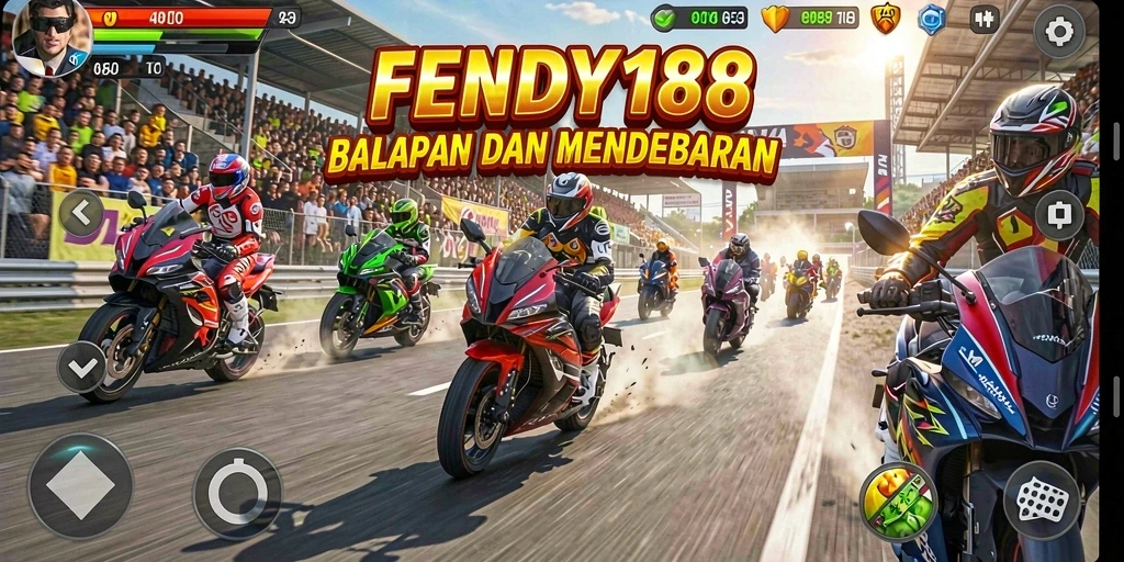 Gameplay seru dalam balapan motor FENDY188.