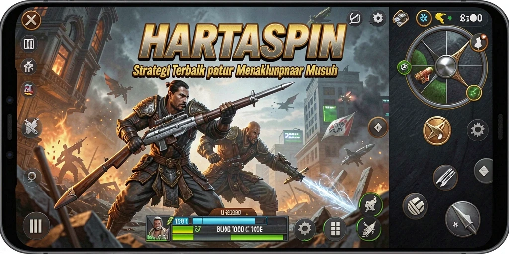 Tangkapan layar gameplay HARTASPIN memperlihatkan strategi yang mendebarkan.