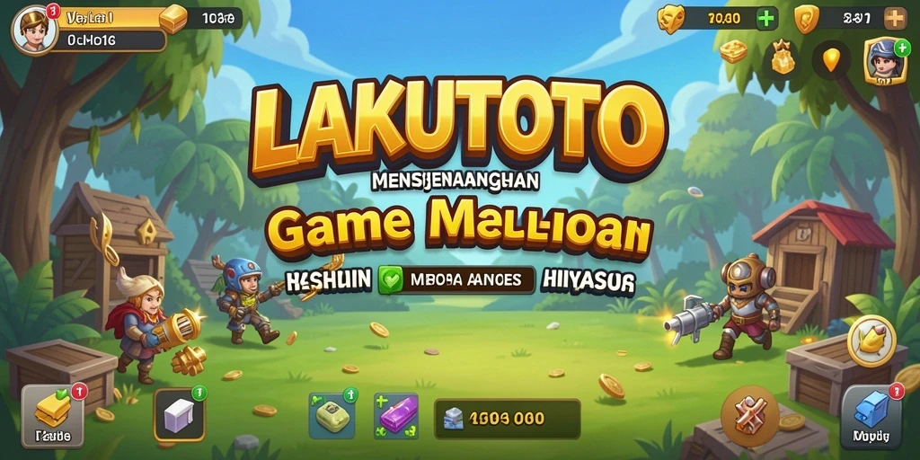 Tampilan gameplay LAKUTOTO dengan karakter yang sedang beraksi.