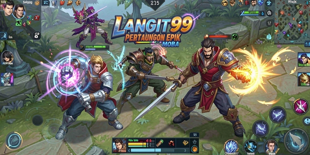 Screenshot menampilkan aksi gameplay intens di arena LANGIT99.