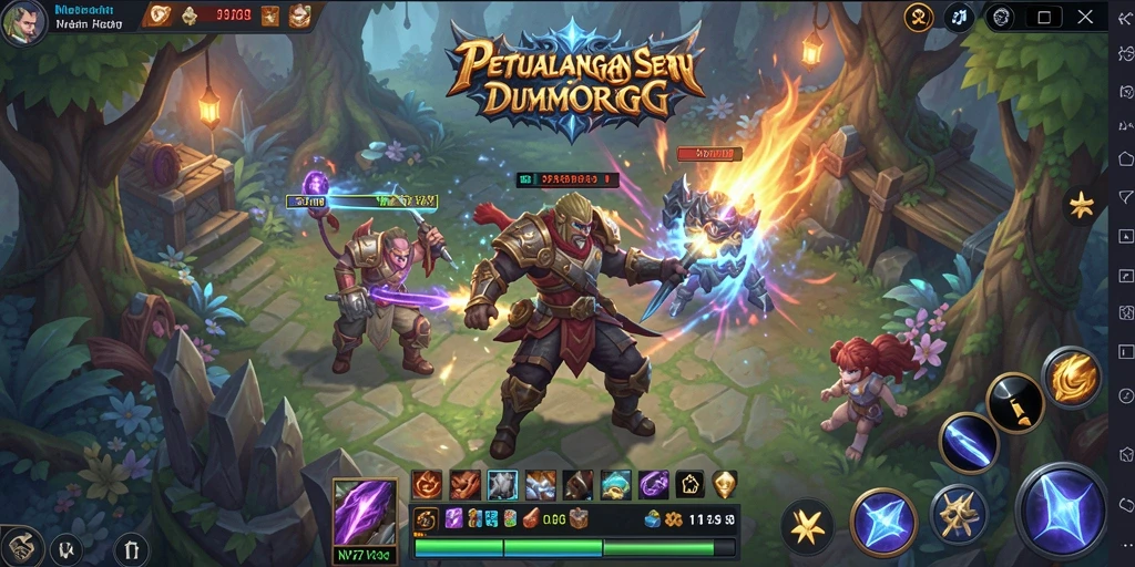 Tangkapan layar NV77 menampilkan aksi seru dalam petualangan MMORPG.