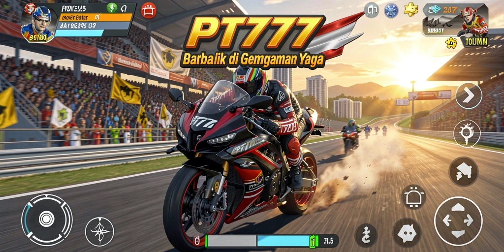 Screenshot menampilkan aksi balap motor yang mendebarkan.