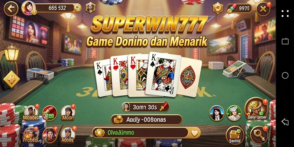 Screenshot gameplay Domino SUPERWIN777 yang menarik dan seru.
